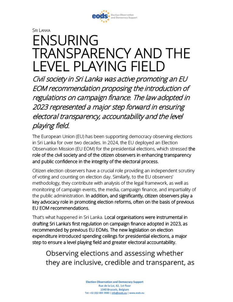 EU EOM STORY 5 - Ensuring transparency and the level playing field WEB feature